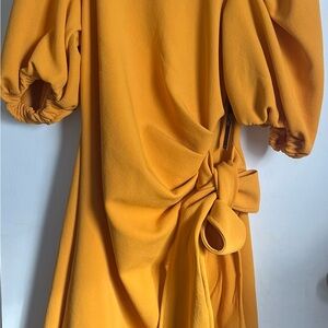 New York & Company Mustard Long Sleeve Dress